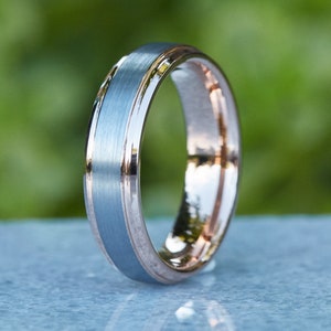 Mens Wedding Band, Mens Ring, Mens Wedding Ring, Wedding Bands Women, Rose Gold Wedding Band, Mens Engagement Ring, Engraved Ring, 6MM Wide