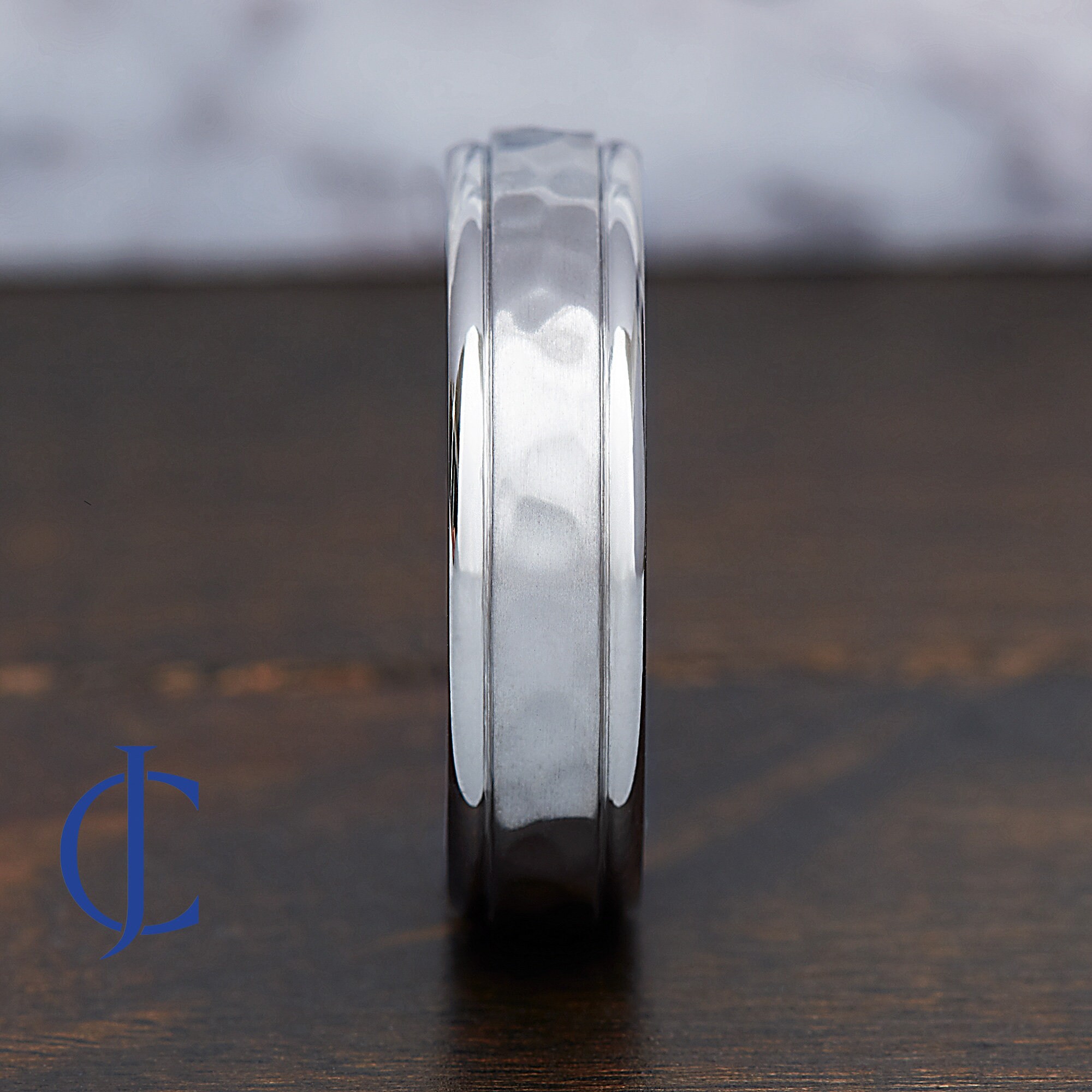 Mens Hammered Wedding Band Mens Titanium Wedding Band Etsy