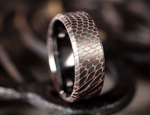 Wedding Ring Tungsten Ring Core Superconductor Ring, Etched To