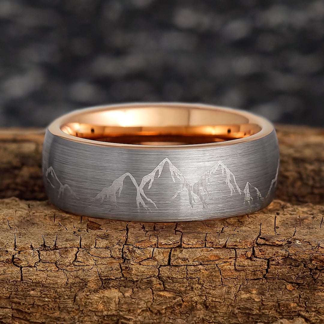 Mountain Stone Mens Wedding Ring