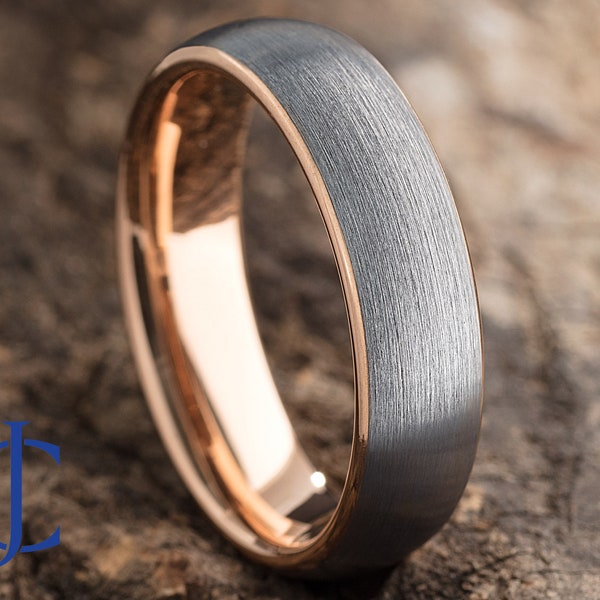 Mens Tungsten Wedding Band, Tungsten Ring, Rose Gold Tungsten Wedding Band, Mens Ring, Mens Tungsten Wedding Ring, Personalized Ring - 6mm