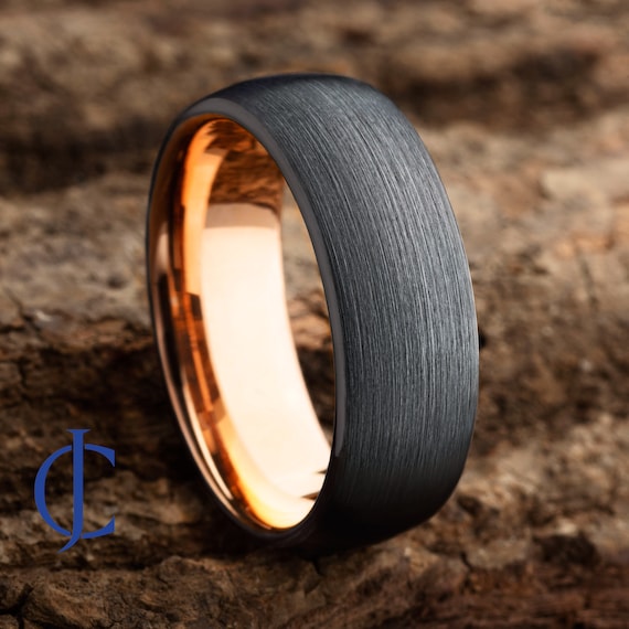 Mens gunmetal tungsten clearance wedding bands