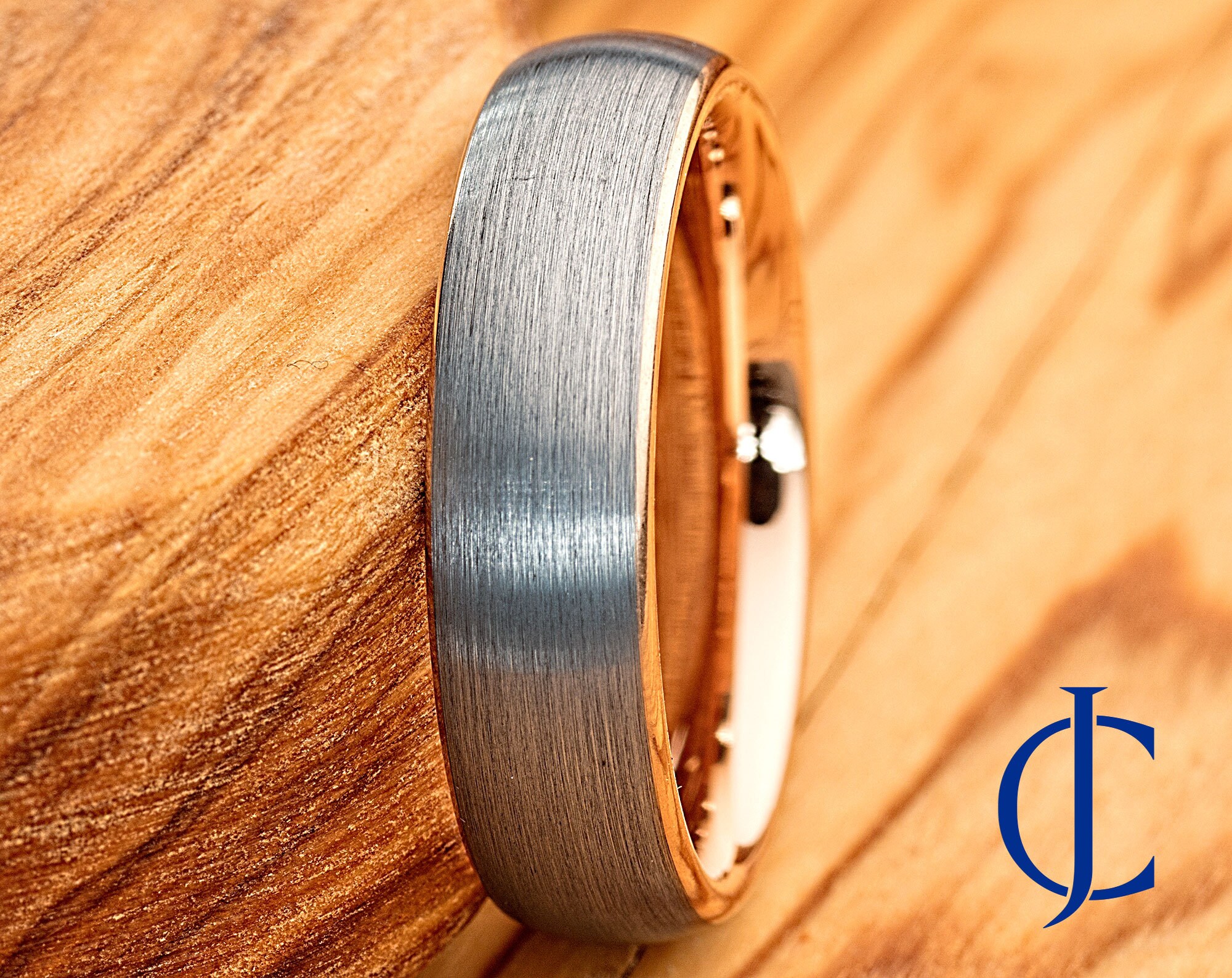 Mens Tungsten Wedding Band Tungsten Ring Rose Gold Tungsten Etsy