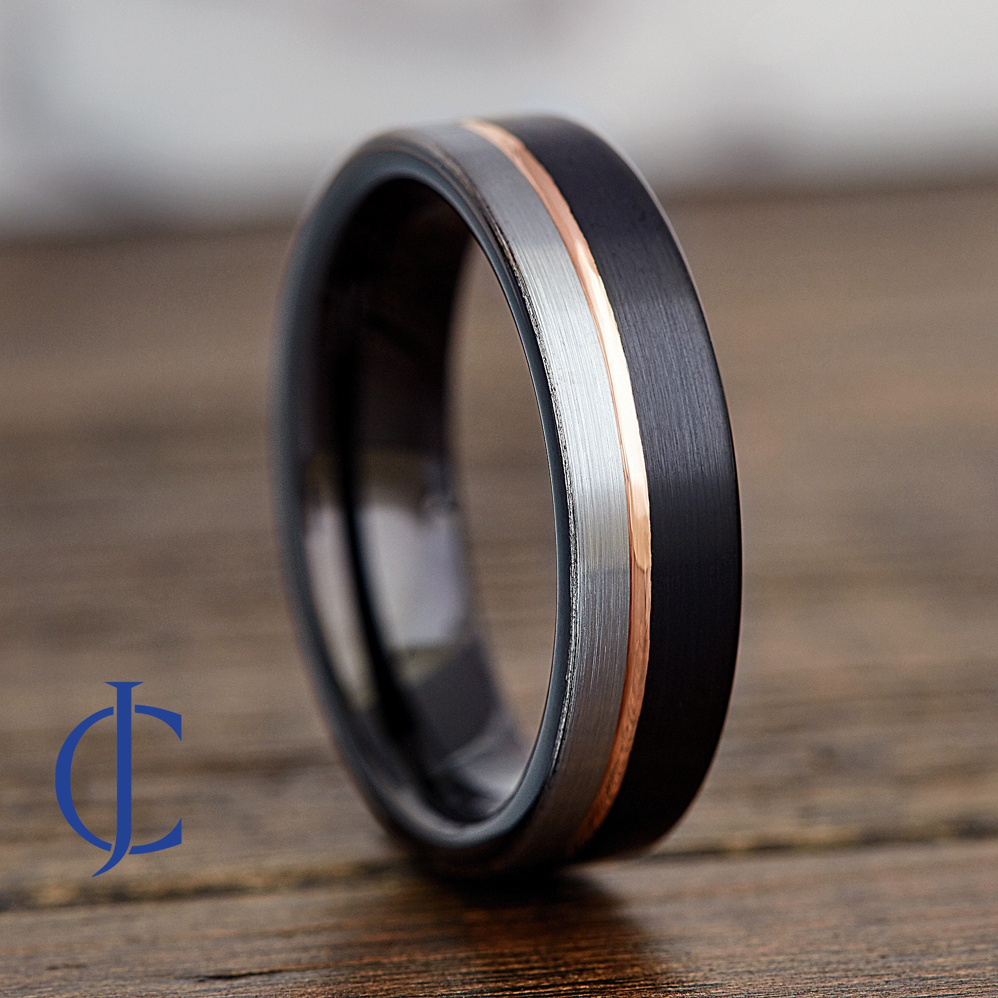 Mens Wedding Band Black Tungsten Ring Mens Ring Male | Etsy