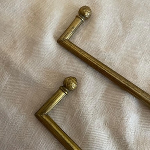 Pair of brass curtain tie back hooks (11cm)