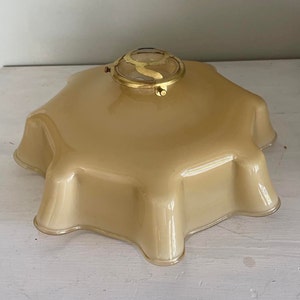 Mid Century pendant glass shade with  brass Gallery