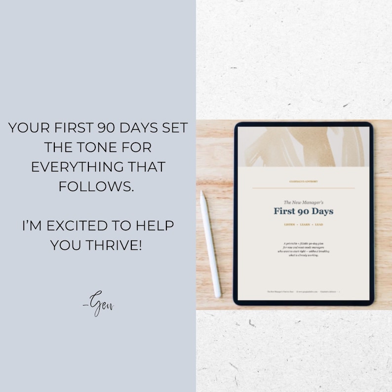 New Manager 30 60 90 Day Plan | First 90 Days Workbook | Printable ...