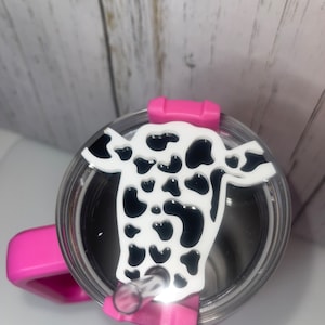 Cup Accessories | Cow Head Tumbler Tag | Tumbler Topper | Cup Topper