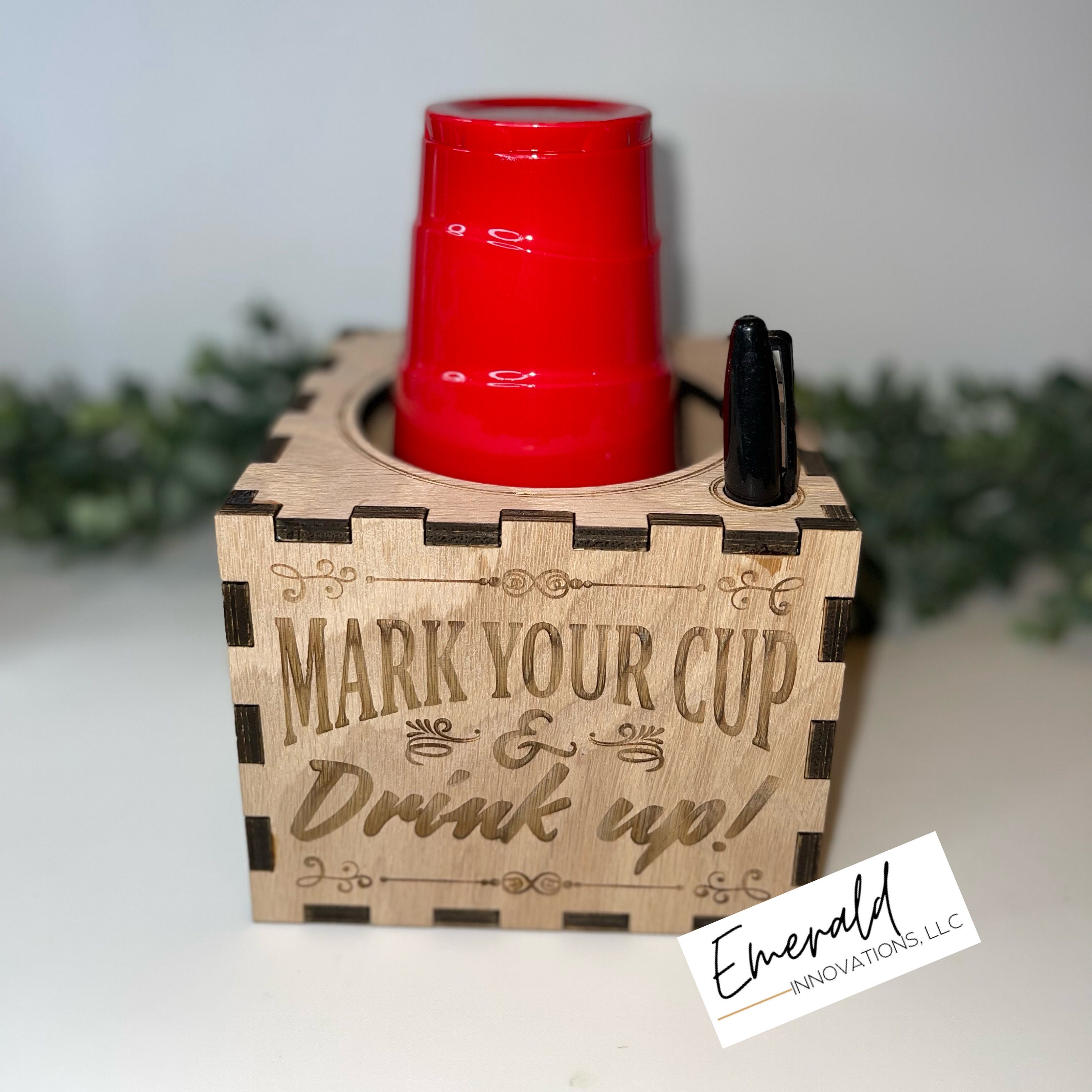 Solo Cup Holder Dispenser Wall Mounted With Marker Mount 18oz 