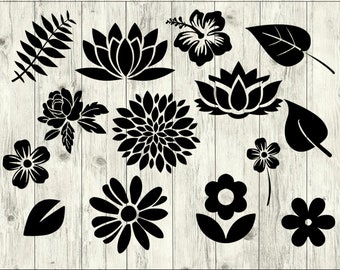 Flower SVG Bundle, Rose SVG bundle, Flower cut file, Flower clipart, Flower svg files for silhouette, files for cricut, svg, dxf, eps, png
