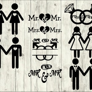 Gay Hochzeit SVG Bundle, Homosexuell SVG bündeln, Homosexuell geschnitten, Datei, Homosexuell Clipart, Homosexuell Svg-Dateien für Silhouette, Homosexuell-Dateien für die Cricut, Svg, Dxf, Eps, png