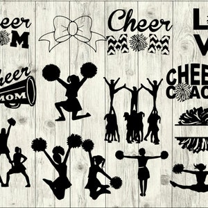Cheerleader SVG Bundle, Dance SVG bundle, Cheerleader cut file, clipart, svg files for silhouette, files for cricut, svg, dxf, eps, png