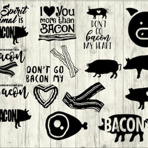 Bacon SVG Bundle, Pig SVG Bundle, Bacon cut file, Bacon clipart, Bacon svg files for silhouette, files for cricut, svg, dxf, eps, png, scal