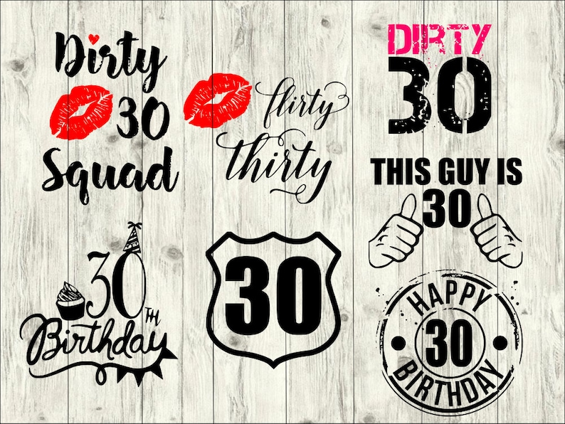 Download 30th birthday SVG Bundle thirty SVG bundle birthday cut | Etsy