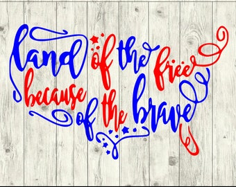 Land of the Free SVG Bundle, America SVG Bundle, Patriotic cut file, USA clipart, svg files for silhouette, files for cricut, svg, dxf, eps
