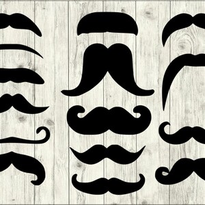 Pacote SVG de bigode, pacote SVG de barba, arquivo de corte de bigode, clipart de bigode, arquivos svg para silhueta, arquivos para cricut, svg, dxf, eps, png
