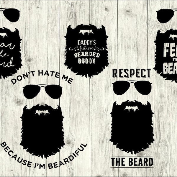 Beard SVG Bundle, Mustache SVG bundle, Beard cut file, Beard clipart, Beard svg files for silhouette, files for cricut, svg, dxf, eps, png