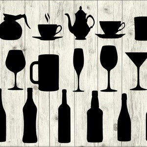 Drinks SVG Bundle, Cocktails SVG bundle, Drinks cut file, Drinks clipart, svg files for silhouette, files for cricut, svg, dxf, eps, png
