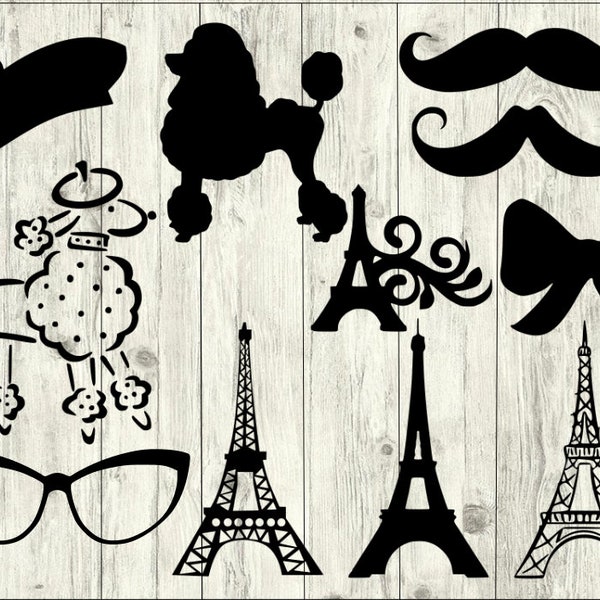 Paris SVG Bundle, France SVG bundle, Paris cut file, Paris clipart, Paris svg files for silhouette, files for cricut, svg, dxf, eps, png