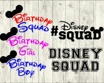 Disney SVG bundel, Disney verjaardag SVG bundel, Disney gesneden bestand, clipart, svg-bestanden voor silhouette, bestanden voor cricut, dxf, svg, eps, png