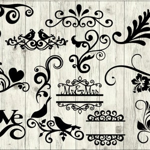 Flourish SVG Bundle, Swirl SVG bundle, Flourish cut file, Flourish clipart, svg files for silhouette, files for cricut, svg, dxf, eps, png