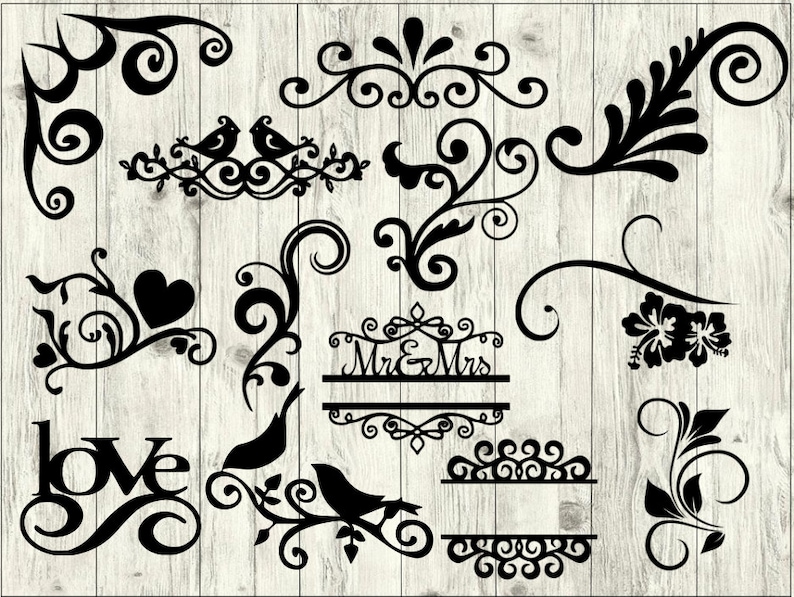 Download Flourish SVG Bundle Swirl SVG bundle Flourish cut file | Etsy