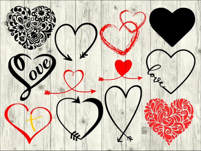 Download Heart SVG Bundle Love SVG bundle Heart cut file Heart | Etsy