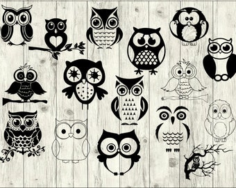 Búho SVG Paquete, Pájaros SVG paquete, Búho archivo cortado, Búho clipart, Búho archivos svg para la silueta, Búho archivos para cricut, Búho svg, Búho dxf, eps, png