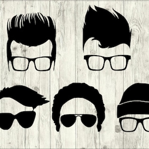 Hair SVG Bundle, Glasses SVG bundle, Hair cut file, Hair clipart, Hair svg files for silhouette, Hair files for cricut, svg, dxf, eps, png