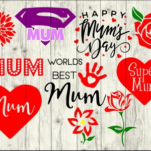 Mum SVG Bundle, Mother&#39;s Day SVG bundle, Mum cut file, Mum clipart, Mum svg files for silhouette, Mum files for cricut, svg, dxf, eps, png