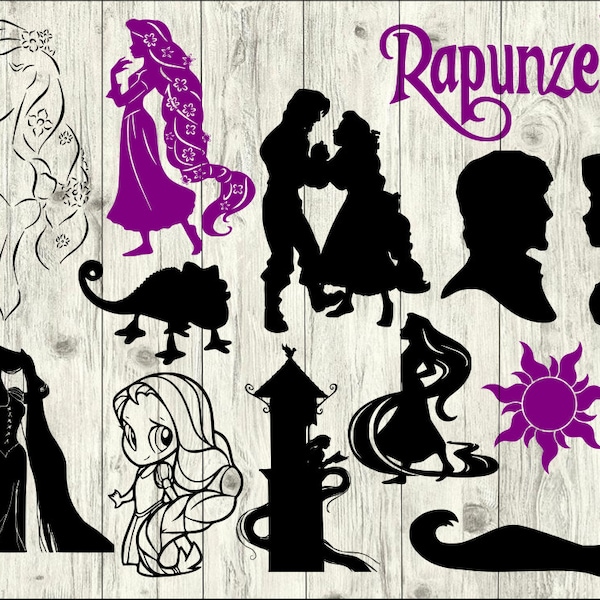 Tangled SVG Bundle, Rapunzel SVG Bundle, Tangled cut file, clipart, Tangled svg files for silhouette, files for cricut, svg, dxf, eps, png