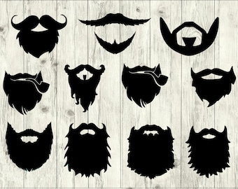 Beard SVG Bundle, Hipster SVG bundle, Beard cut file, Beard clipart, Beard svg files for silhouette, files for cricut, svg, dxf, eps, png
