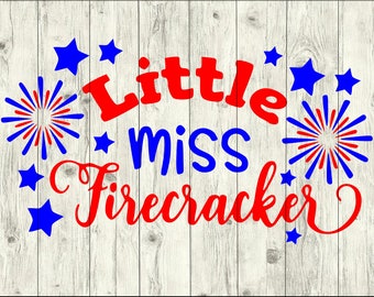 Little Miss Firecracker SVG Bundle, America SVG Bundle, cut file, clipart, svg files for silhouette, files for cricut, svg, dxf, eps, png