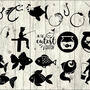 Fishing SVG Bundle, Fish SVG bundle, Fishing cut file, Fishing clipart, Fish svg files for silhouette, files for cricut, svg, dxf, eps, png