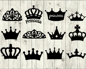 Crown SVG Bundle, Princess SVG Bundle, Crown cut file, Crown clipart, Crown svg files for silhouette, files for cricut,svg, dxf, eps, png