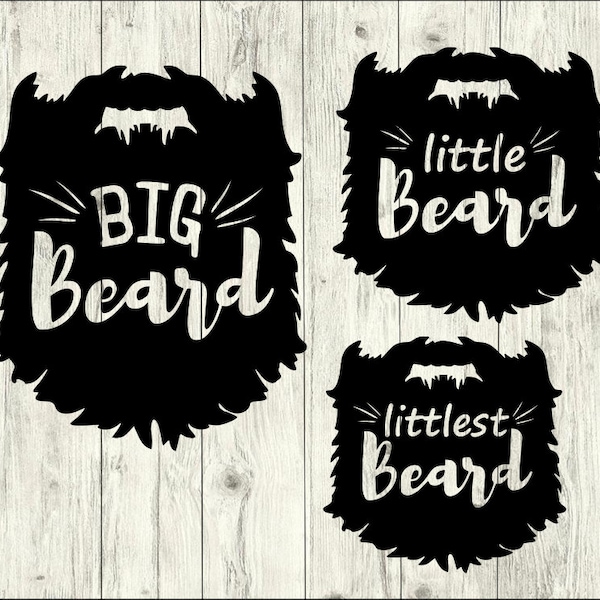 Big Beard SVG Bundle, Little Beard SVG bundle, Beard cut file, Beard clipart, svg files for silhouette, files for cricut, svg, dxf, eps, png