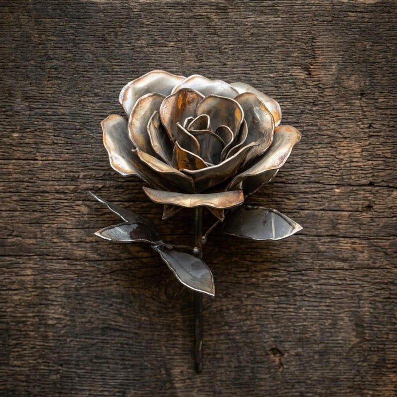 Metal Rose Rattle Handmade Metal Rose - Etsy Australia