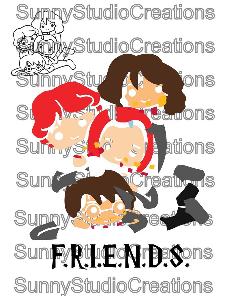 Download Harry Potter SVG / Chibi 5 / Digital / CUT FILE / Tshirt ...