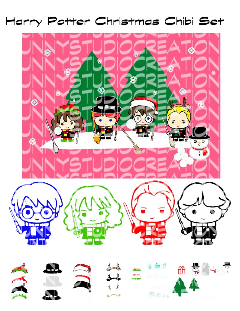 Download Harry Potter SVG Christmas Chibi Digital File / Set 1 ...