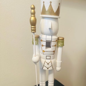 14&quot; Gold & White Wood Nutcracker Soldier