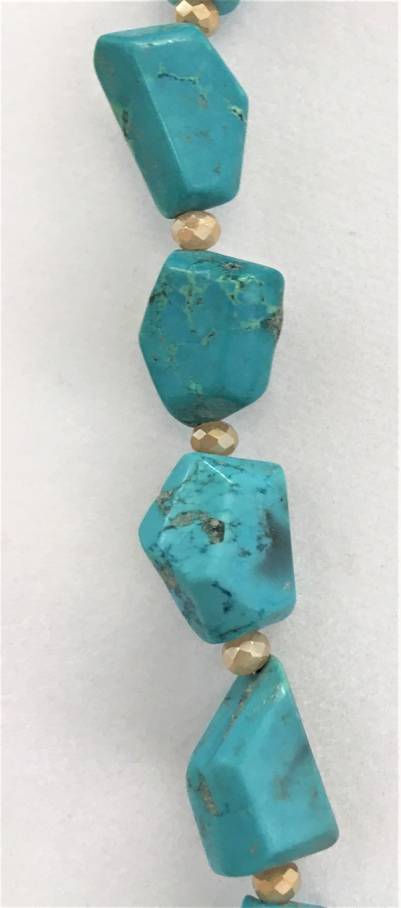 Jewelry Set for Women Turquoise Magnesite Beaded Necklace and Earrings Stone Beaded Necklace and Earrings Turquoise Jewelry Set