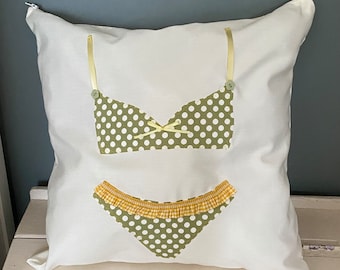 Lingerie Bag, Washing Bag, Green and Yellow, Gifts for her, Bridesmaid gift