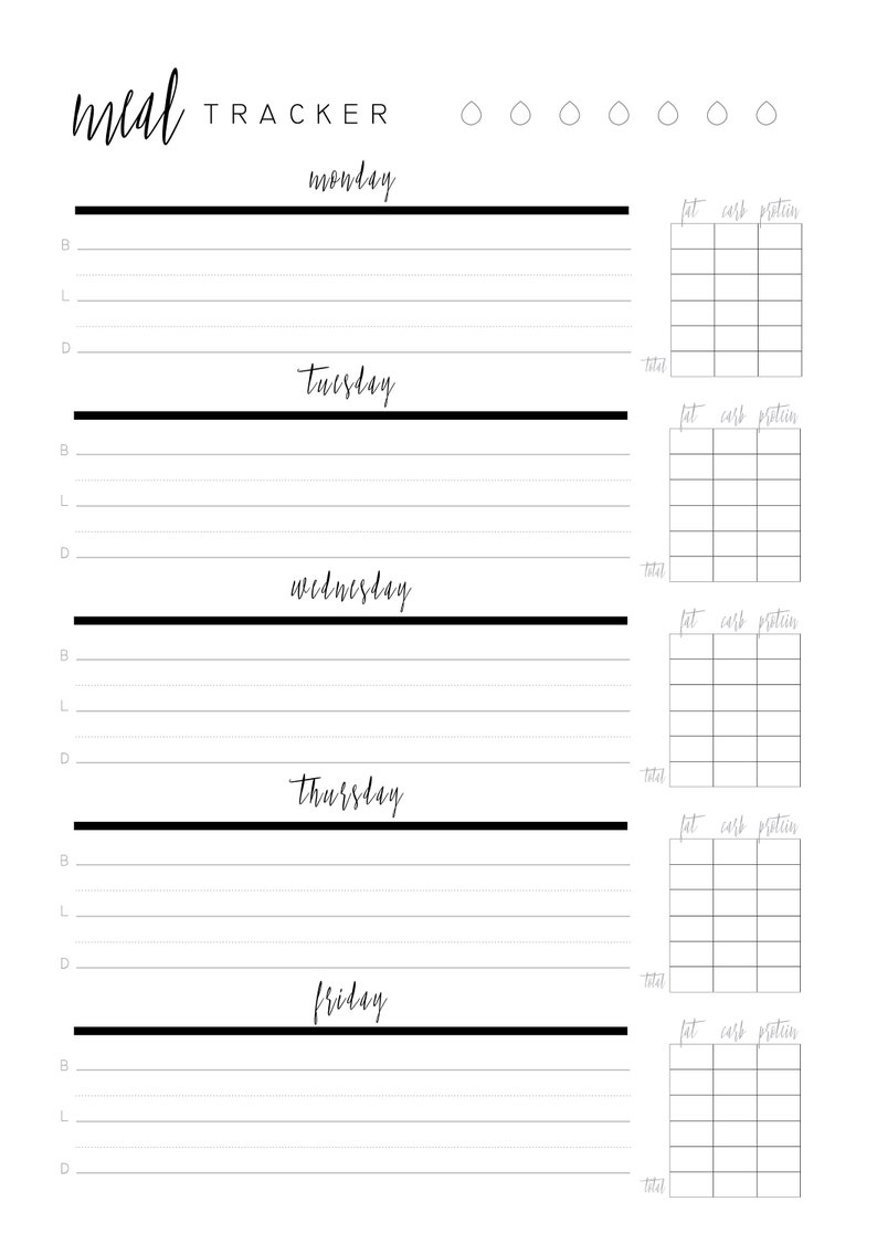 macro meal planner template macro meal planner template