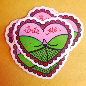 Bite Me Zombie Butt Vinyl Sticker