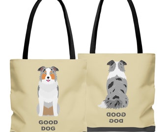 Aussie Natural Good Dog Tote Bag, Two-Sided Print! Three sizes to choose from.