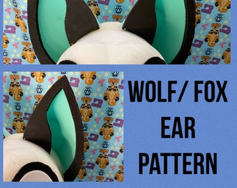 Wolf/ Fox Fursuit Ears Downloadable Pattern
