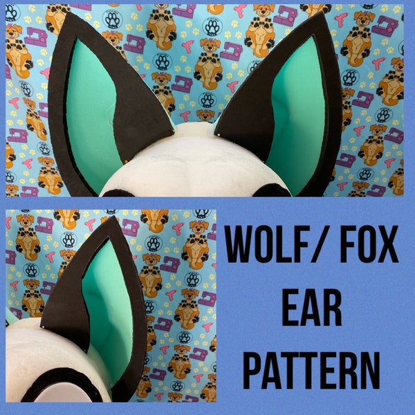 Wolf/ Fox Fursuit Ears Downloadable Pattern