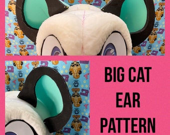 Big Cat Fursuit Ears Downloadable Pattern