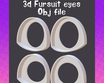 3D Printable Circle/ Oval 3D Fursuit Eye Bases (OBJ FILE)
