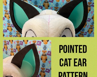 Pointed Cat Fursuit Ears Downloadable Pattern